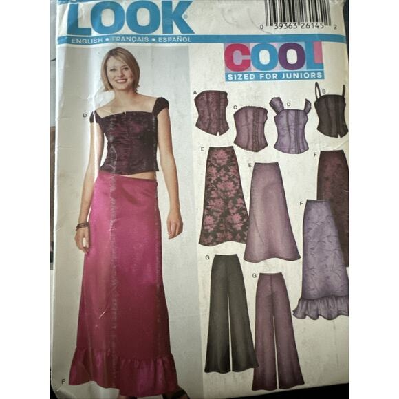 New‎ Look 6207 Junior Skirts Top Pants Sewing Pattern Size 3-14 Uncut Bustier - Picture 1 of 3